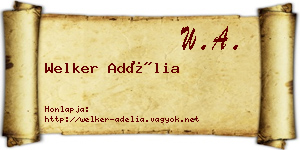 Welker Adélia névjegykártya